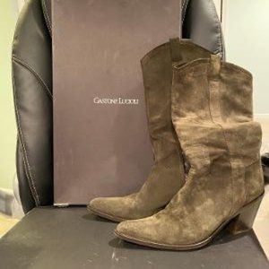 Gastone Lucioli Green Suede Boots - Size 9